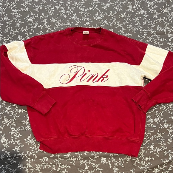 PINK Victoria's Secret Sweaters - PINK Victoria's Secret Red Sweatshirt